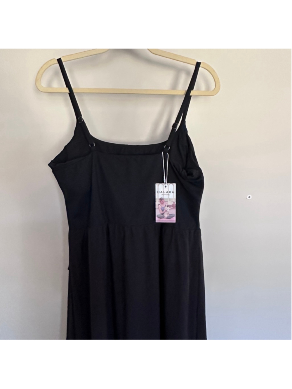 HALARA Black High Low Dress XL NWT Flowy Stretch Casual Chic - Picture 6 of 15